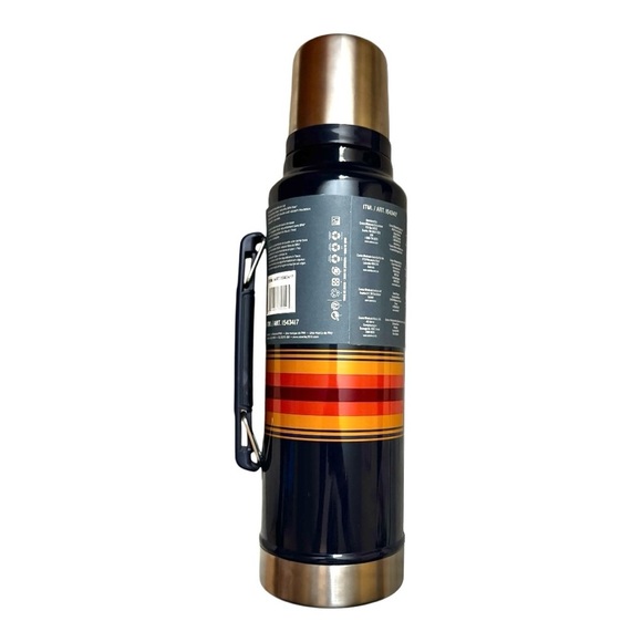 NEW Stanley X Pendleton Classic Bottle Thermos with Cup 1.5 QT Navy Blue Stripe - Picture 2 of 10